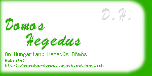 domos hegedus business card
